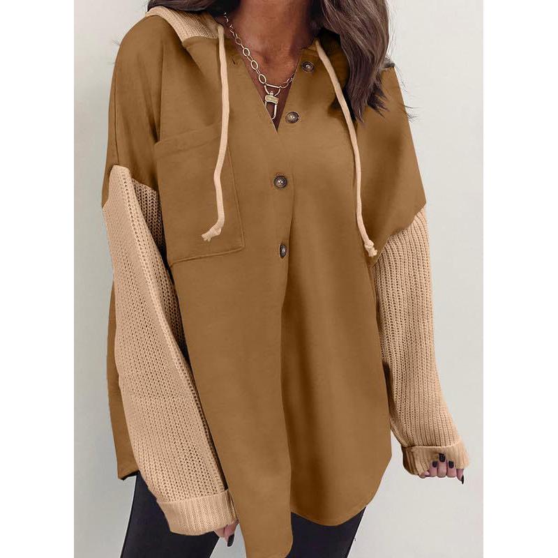 Women Autumn Cardigans Coats Ladies Single Breasted Long Sleeve Hooded Jackets Outerwear Tops