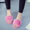 Cotton slippers autumn and winter open toed plush one line mop for living, indoor floor mop, comfortable soft bottom
