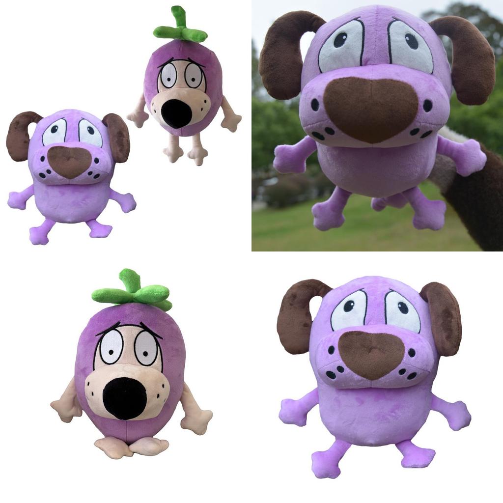 Eggplant Courage Plush Dog Stuffed Animal With Soft Short Plush For Kids Gift