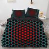 3D Honeycomb King Queen Duvet Cover Solid Geometry Bedding Set For Teens Adult Psychedelic Abstract 2/3pcs Polyester Quilt Cover