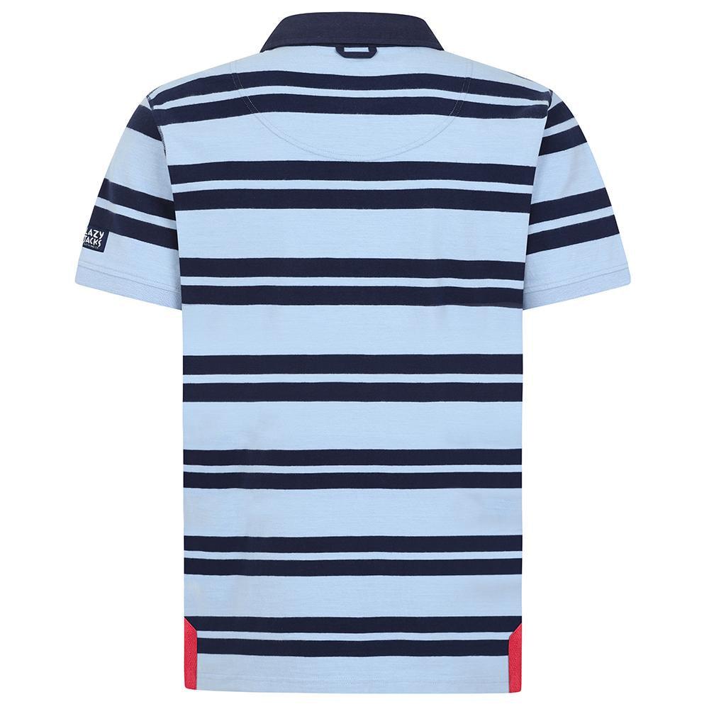 Lazy Jacks Mens Striped Short-Sleeved Rugby Polo Shirt