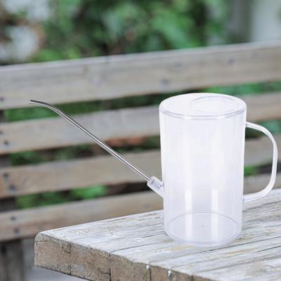Yousheng 2L Clear Watering Can Stainless Steel Long Spout Watering Pot Handheld Watering Pot with Capacity Scales for Indoor Outdoor Plants