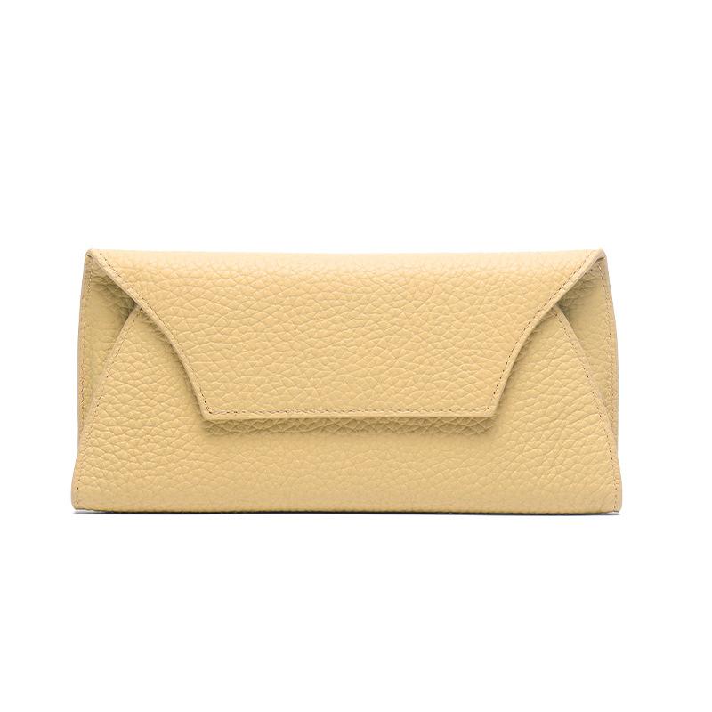 The First Layer Of Cowhide Creative Versatile Long Wallet Women'S Simple Leather Glasses Case Wallet Can Be Placed On Mobile Phones