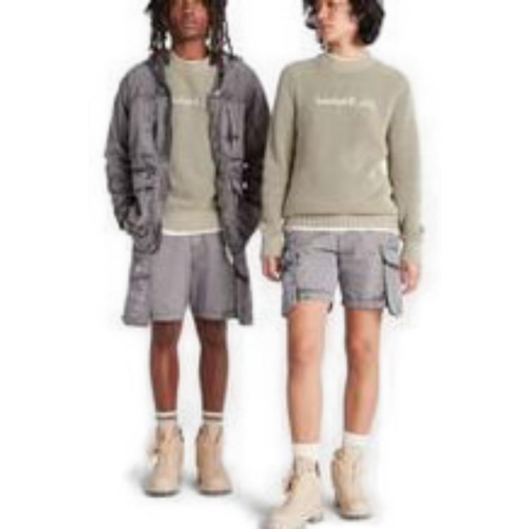 Timberland X A-Cold-Wall* Collaboration Letter Pattern Crewneck Loose Long Sleeve Sweater Unisex sweater Light-Gray A6PGKDH4