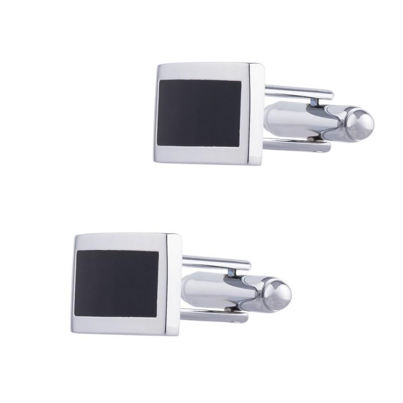 Rectangular Black Drop Coated Enamel All Copper Metal Cufflinks Men s Business French Shirt all-natural