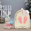 Easter Wooden Child Sign of Step in The Photo Newborn Craftsmanship