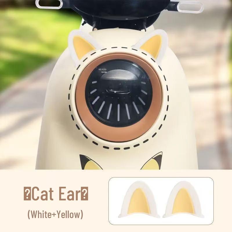 Yadea Bear Ear Electric Scooter Accessories: Cute Battery Car Stickers & Creative Helmet Decorations.