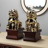 Exquisite Chinese Lion Pair Antique-Style Ceramic Guardian Ornaments
