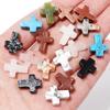 5 uds. 12x16mm Forma de Cruz Cuentas de Piedra Natural Ágatas Cuarzo Turquesa Cuentas Espaciadoras Sueltas Para Hacer Joyería Accesorios DIY