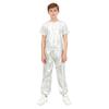 Children‘s Unisex Metallic Glitter Performance Set Short Sleeve Crew Neck Top with Bottoms for Dance Party Costume Dress Up