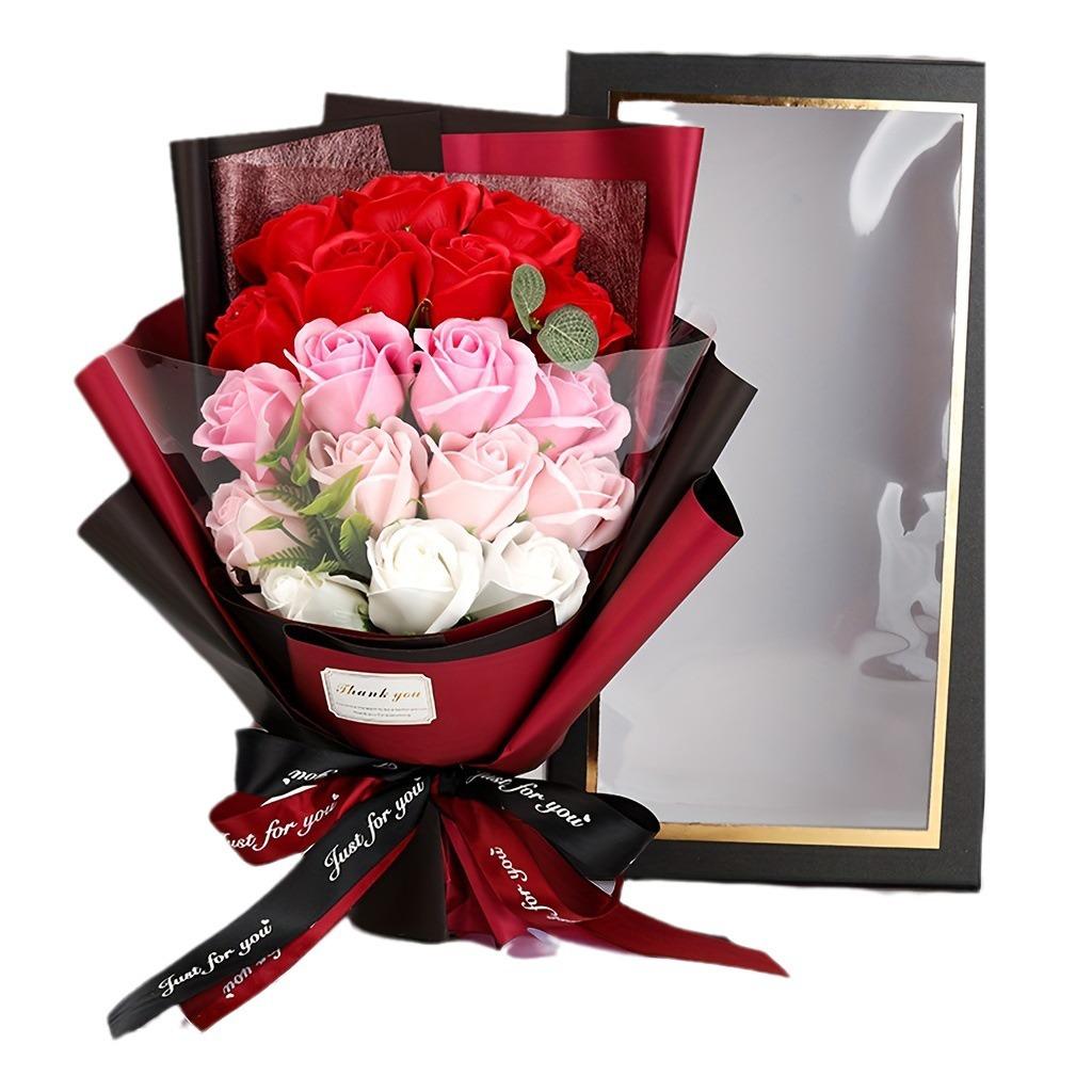 18 Window Roses Soap Bouquet Gift Box Graduation Season Valentine's Day Gift Bouquet