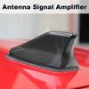 NEW AM FM Antenna Signal Amplifier 16cm Universal Carbon Fiber Exterior Car Roof Mounted Shark Fin Antenna Top Automatic Radio