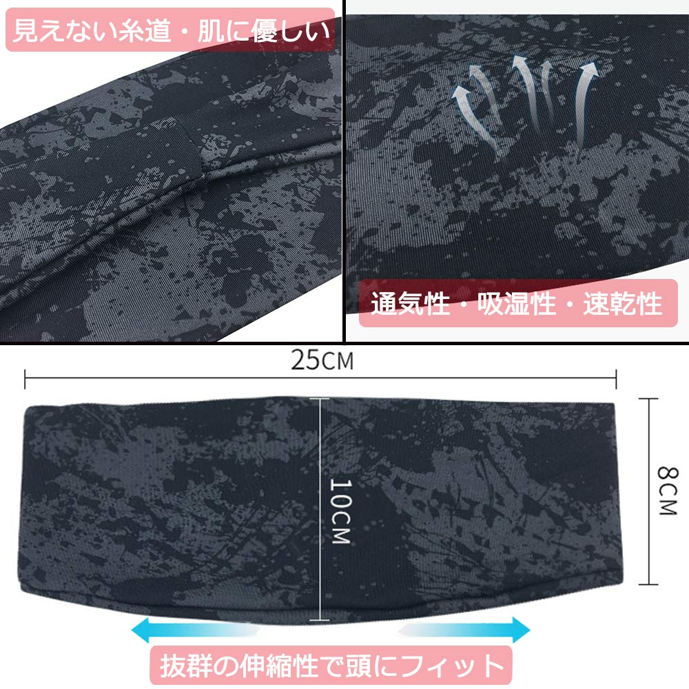 Iyoiyo Headband for Antibacterial and and Elastic Hair Clip with Storage HBDa01 and Sweat-Blocking Sports, Sweat-Wicking, Quick-Drying,