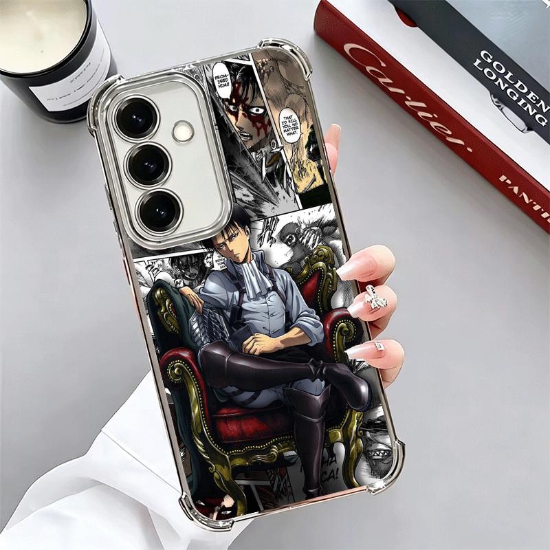A-Attack On T-Titan Anime Plating Phone Case For Samsung A17 A07 A37 A57 A16 A56 A15 A55 A14 A54 A13 A53 A26 A36 A25 A35 A24 A34