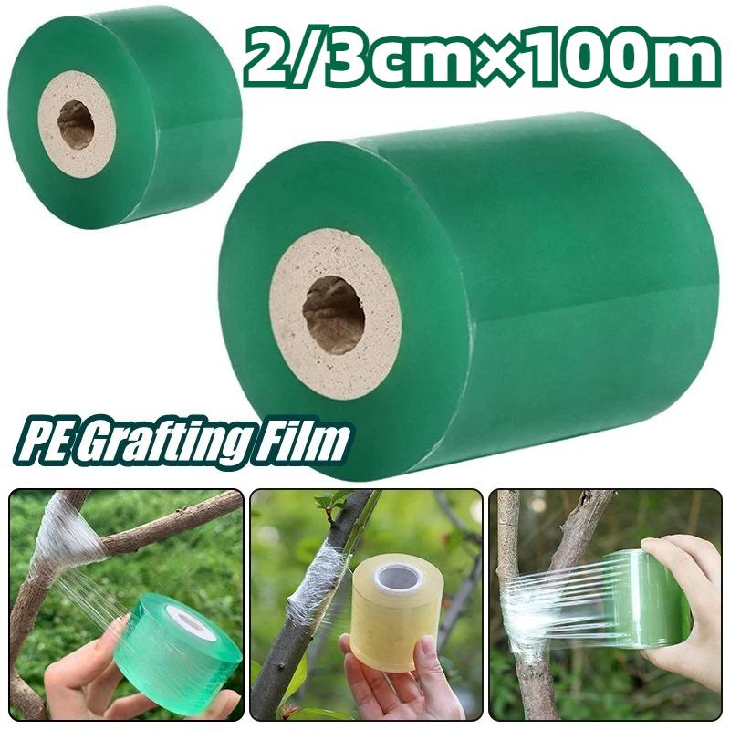 PE Grafting Film Self-adhesive Garden Tree Plants Seedlings Grafting Tape Stretchable Multi-purpose Film 2/3cm Width 100m Long