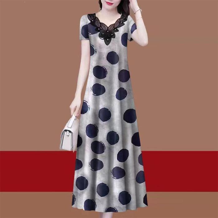 Elegant Korean-Style Plus Size Midi Dress for Summer 2XL
