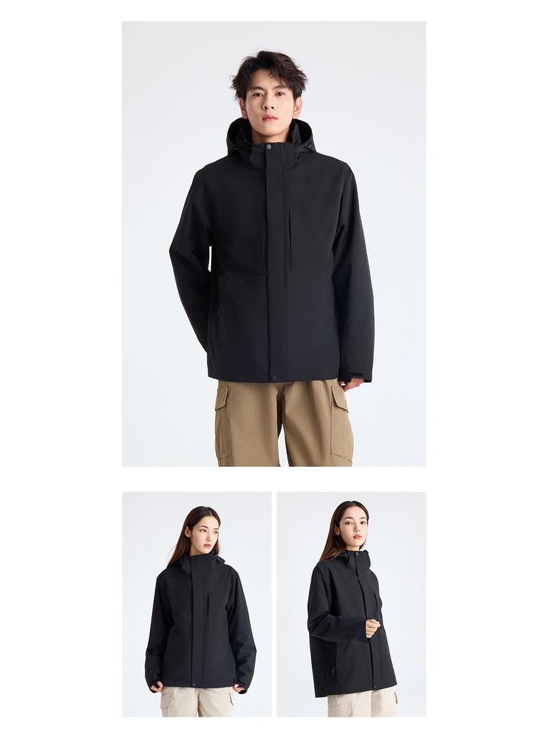 Men's and Women's Three-in-One Waterproof Windbreaker - Oilproof Workwear & DuPont Mountaineering Jacket (Custom Logo Available)