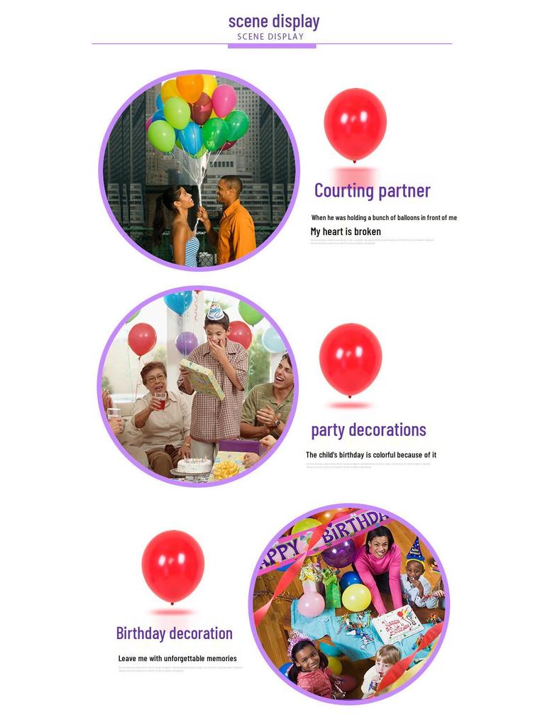 12-Inch Matte Latex Balloons - 2.8g Round for Party Decor