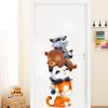 Cute Cartoon Stacked Animals Tower Wall Stickers, Self-Adhesive Decor for Kids Room Kindergarten Bedroom Entryway Decoration