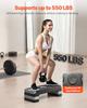 Aerobic Exercise Step Platform Adjustable Workout Stepper 4 Riser Gray