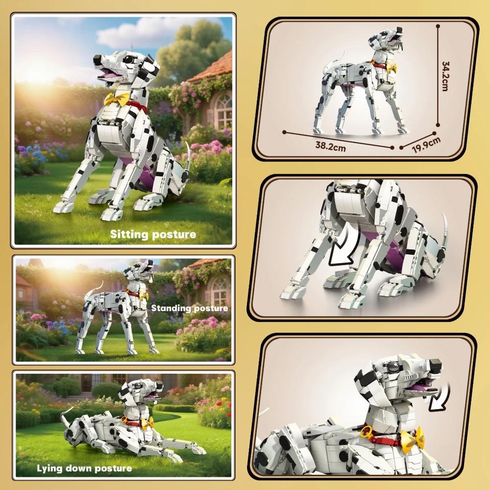 Creative Dalmatian Dog Building Blocks Set 3 in 1 Animal Model Kit DIY Children Assembly Bricks Toys Birthday Gift