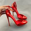 NoEnName_Null Laser Red 2024 Spring Autumn Women  Pumps  12CM Super High Heels Pole Dance Shoes Stiletto Mujer Size 33-45