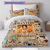 One Piece Poster Pattern Bedding Quilt Set Quilt Cover Pillowcase Home Birthday Gift(1 * Duvet Cover + 2 * Pillowcase, Without Core)