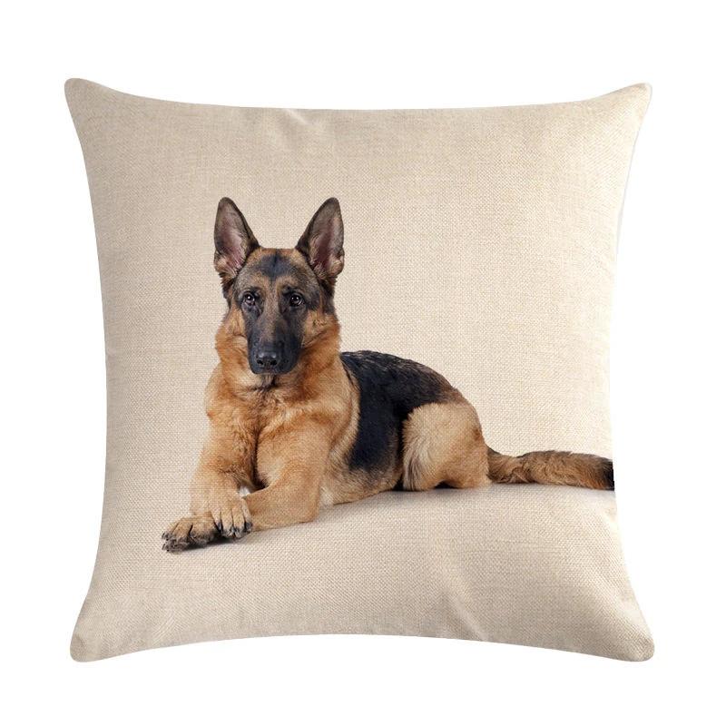 Mops Haustier Hund Muster Baumwolle Leinen Überwurf Kissen Kissenbezug Auto Haus Sofa Bett Dekorative Kissenhülle Funda Cojin