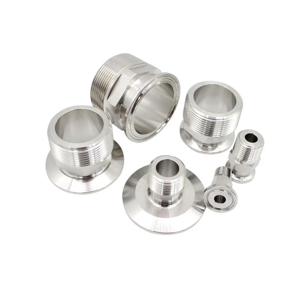Sechskant 1/4" 3/8" 1/2" 3/4" 1" 1-1/2" 2" NPT Außengewinde x 0,5" 1,5" 2" Klemmverbindung Tri Clamp Rohrverschraubung 304 316L Edelstahl Sanitär