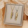 Stainless Steel Couple Hugging Necklace Pendant for Women Men Gold Silver Color Couple Love Chain Friend Gift Party Jewelry
