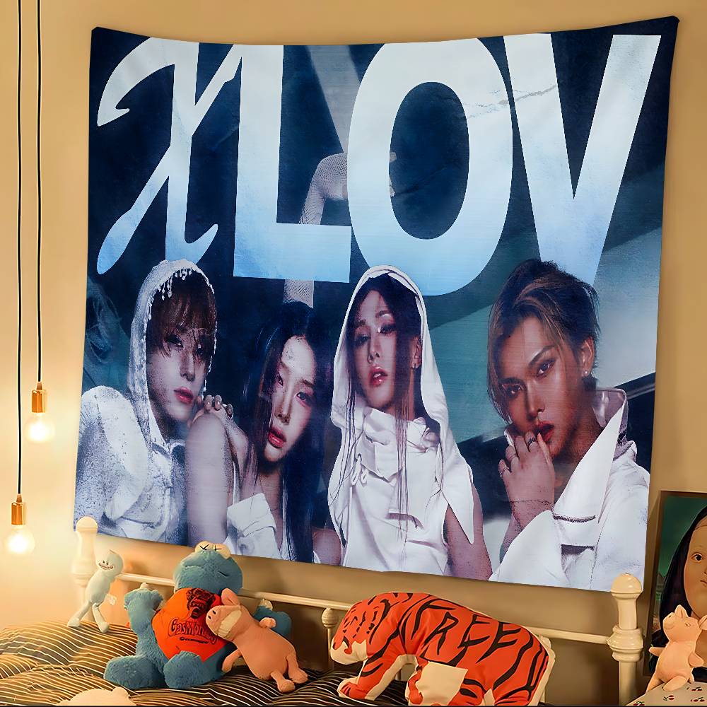 Popular Kpop Group X-XLov Hanging Bohemian Tapestry Hanging Tarot Hippie Wall Rugs Dorm Japanese Tapestry