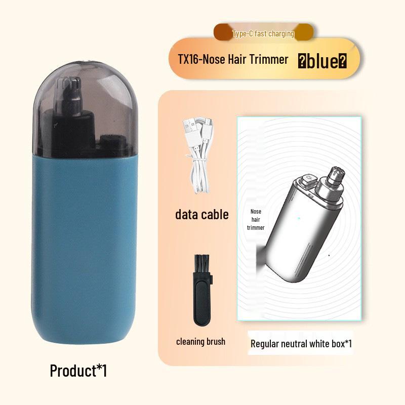 Portable Rechargeable Electric Nose Hair Trimmer with Washable Blade
