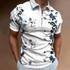 Men'S Polo Shirt Men'S Casual Short Sleeve Lapel T-Shirt 3D Printed Short Sleeve Zipper Polo