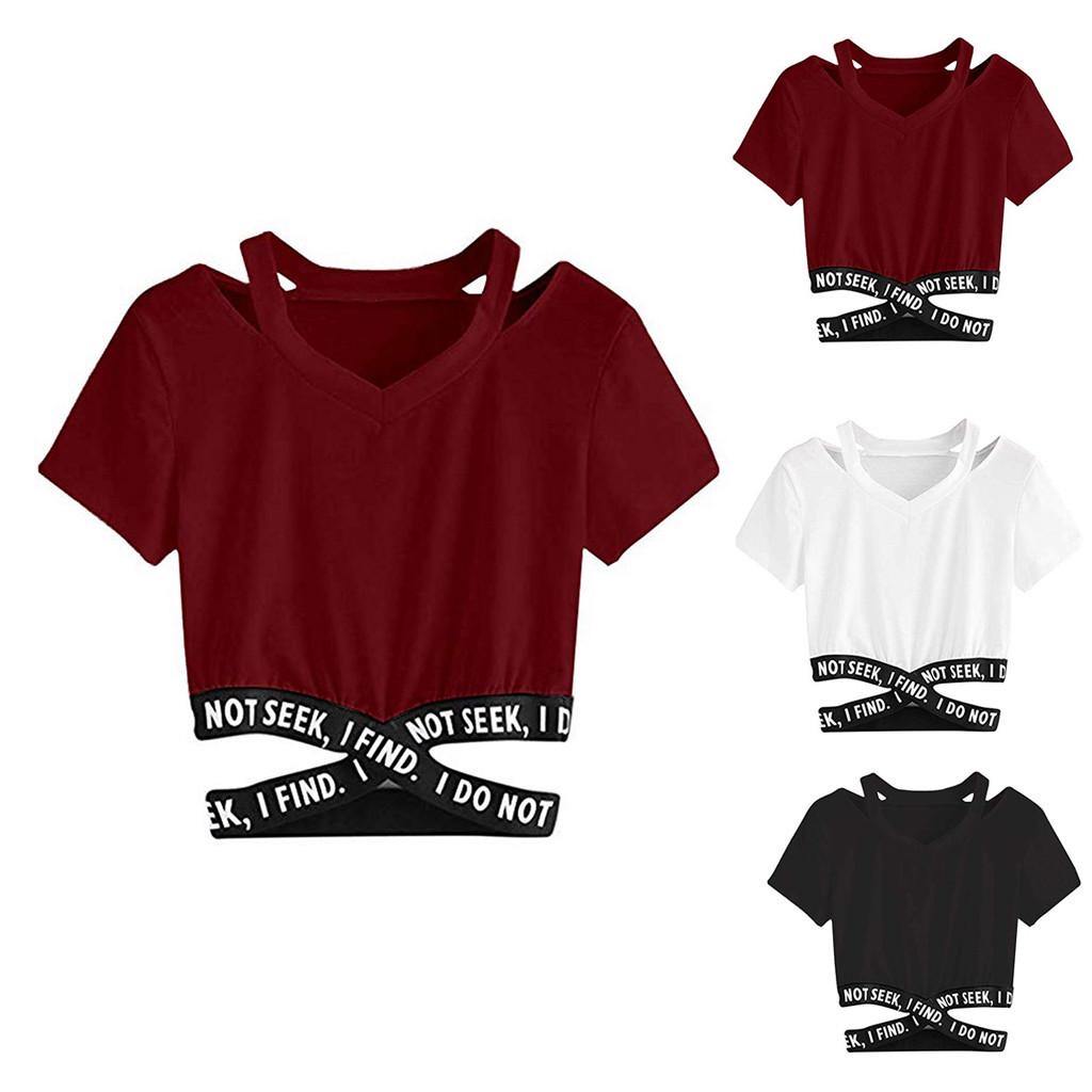 My Cellphone Womens Lady Fashion Soild Latter Cross Bandage Blouse Sexy Tops Fashion T Shirt Buy At A Low Prices On Joom E Commerce Platform