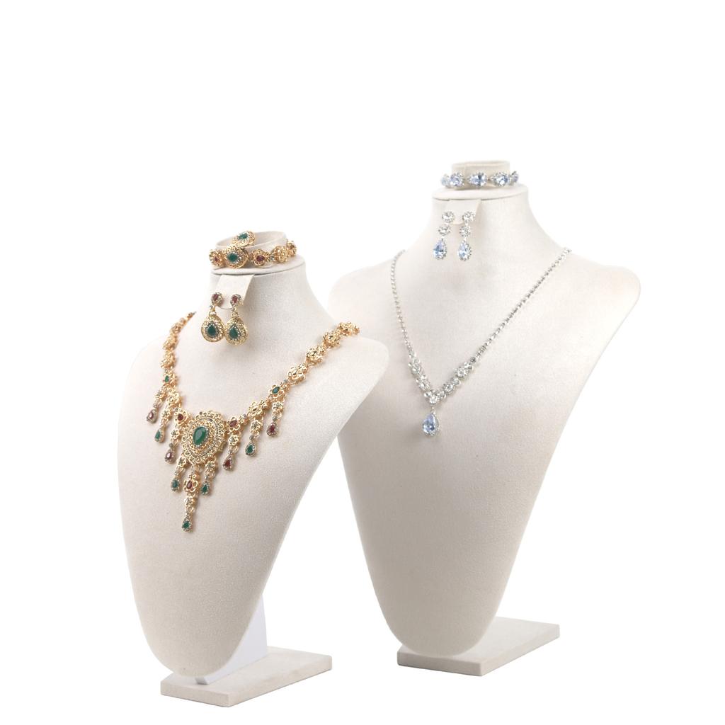 Light Luxury Jewelry Portrait Neck Flannel Necklace Display Rack, Counter Model Set Combination Pendant Rack Jewelry Rack