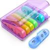 7-Day Pill Organizer 21 Grids 3 Times a Day Portable Travel Pill Box with Large Compartments for Vitamins Medicine and Fish Oils