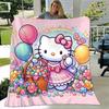 1pc. Hello Kitty Rainbow Balloons Outdoor Blanket - Cute Home Decor, Office Napkin, Giftz0411222