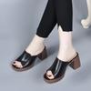 Fashion Women's Slippers And Ladies Sandals Heeled Round Toe Fish Slides Leather Shoes Job Casual Designer Luxury Luxury Clappers Pvc 39
