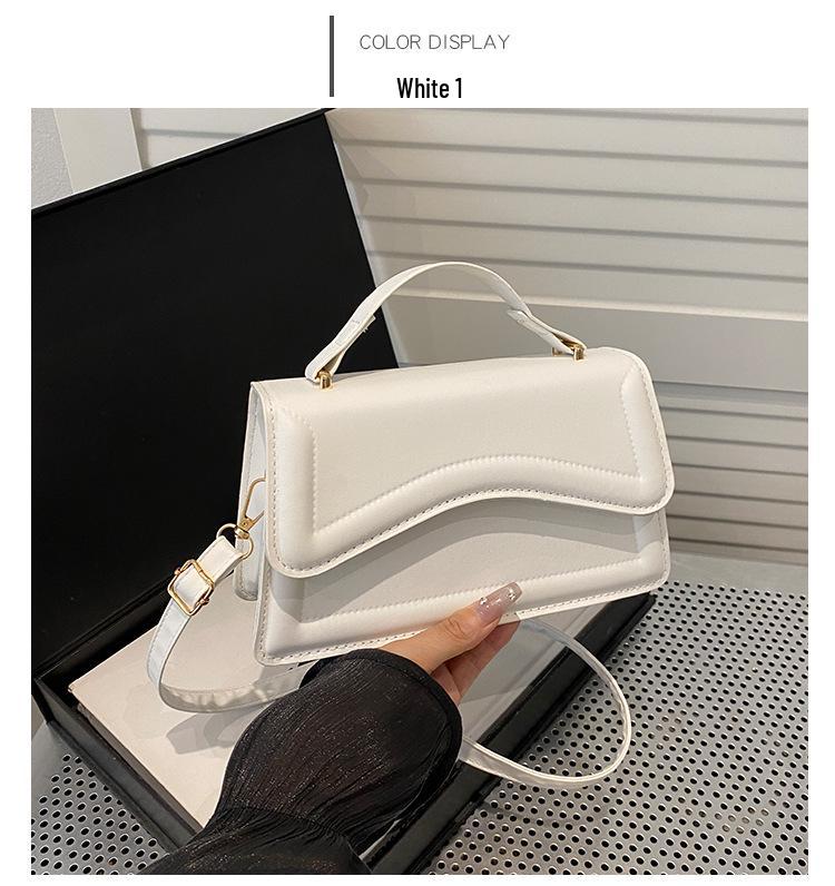 Retro Solid Color Crossbody Bag - Fashionable Simple Design, Commuting Shoulder Handbag, Small Square Shape