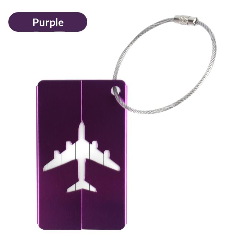 Luggage Tag Airplane Aircraft Luggage Tag Aluminium Alloy Anti-Loss Id Card Solid Color Travel Accessories