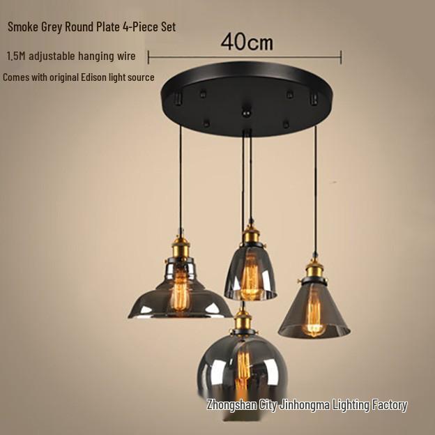 Nordic Retro Glass Pendant Light for Kitchen, Bar, Living Room, or Coffee Shop.