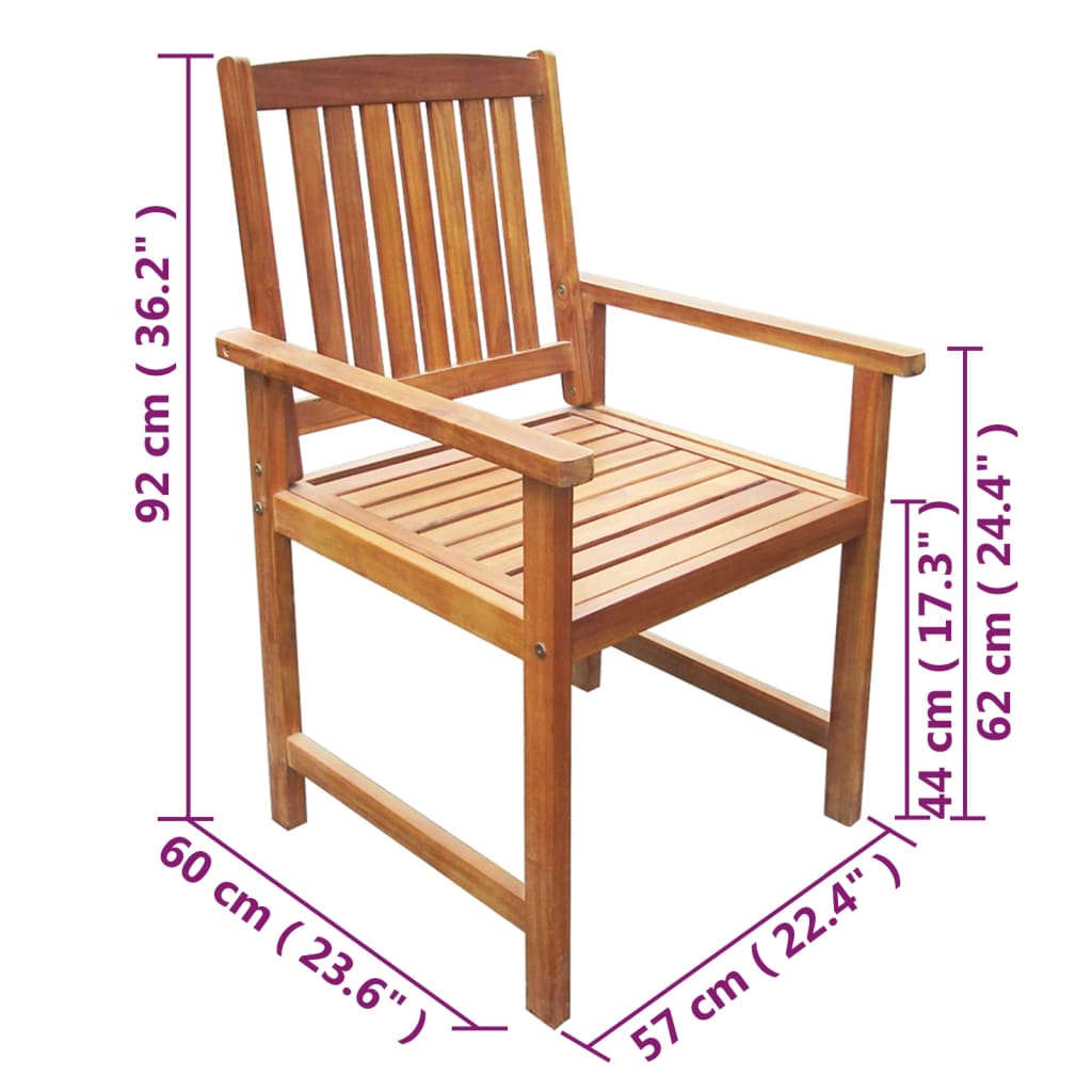 5 Piece Garden Dining Set Solid Acacia Wood