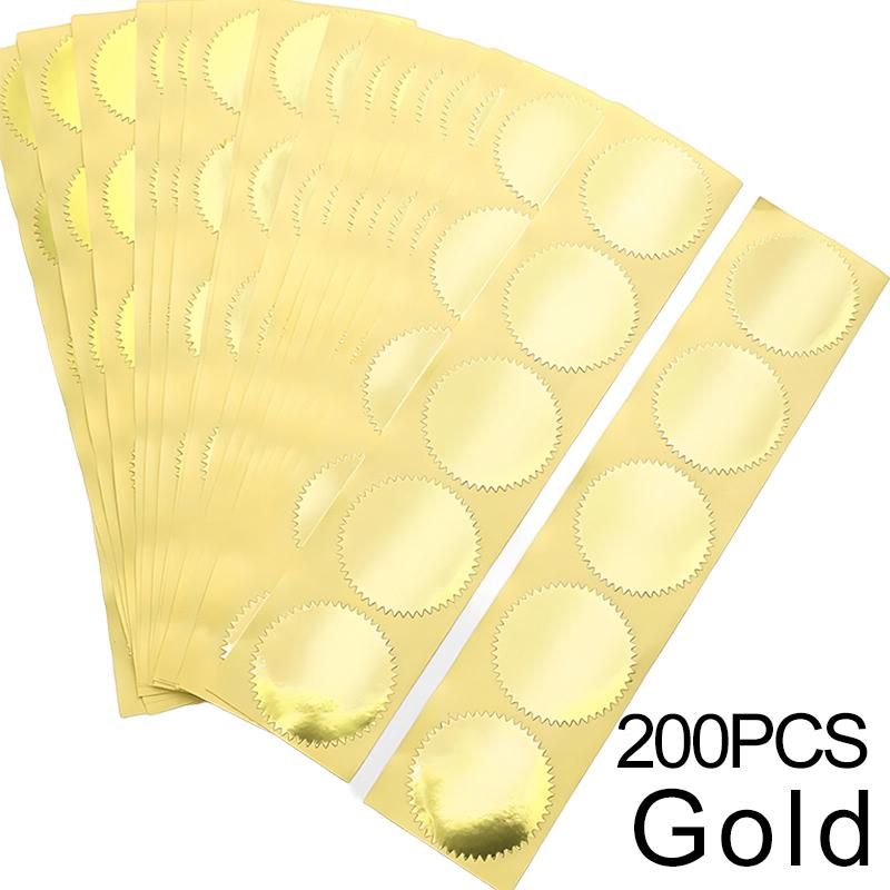 

200PCS Golden Silvery Round Gear Sticker Self Adhesive 45mm Size Embosser Stamp Prop Gift Packaging Envelope Card Decoration ZYF