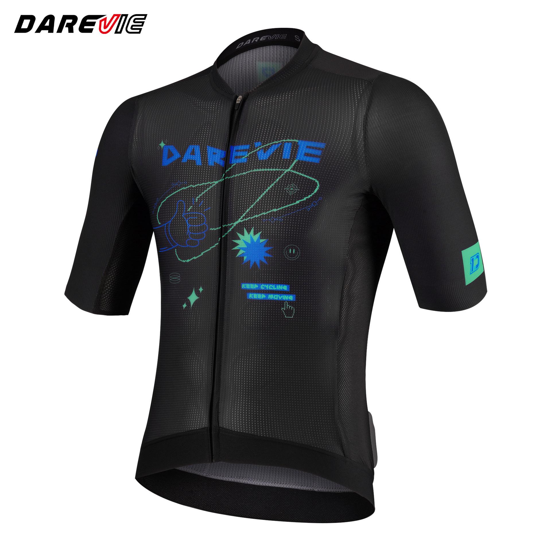 Darevie 2026 Summer Cycling Jersey: Quick-Drying, Breathable Short Sleeve with Playful Energy XL (EU) чёрный