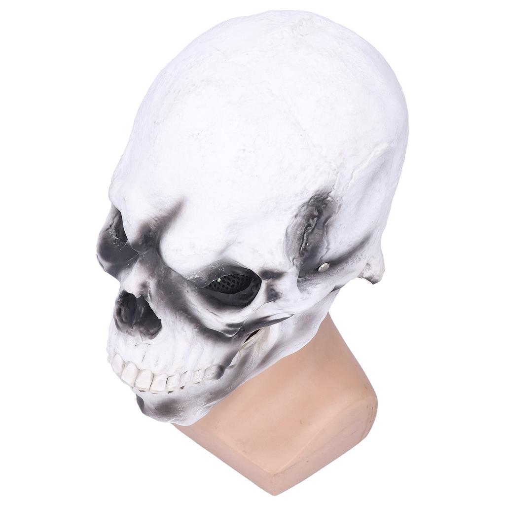 Halloween Scary Skull Mask Adult Full Head Latex Skull Helmet Glowing Eyes with Moving Chin