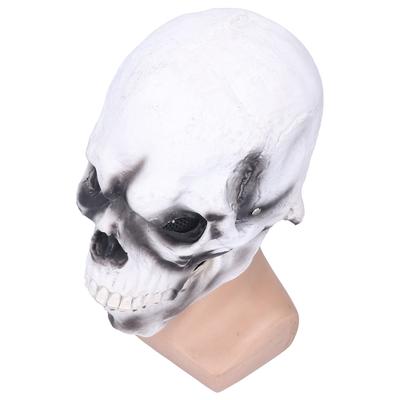 Halloween Scary Skull Mask Adult Full Head Latex Skull Helmet Glowing Eyes with Moving Chin