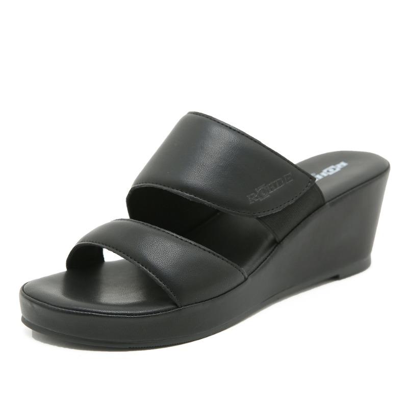 2025 Letní Boty Dámské Klínky Sandály Letní Dovolená Módní Značka Dámské Sandály na Vysokém Podpatku Protiskluzové Podpatky 6cm Černá Hnědá Plus Size 41