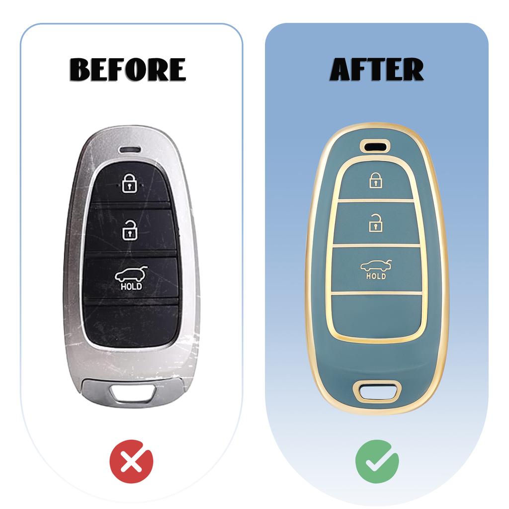 3 Buttons Fob Cover For Hyundai Santa Fe Tucson NEXO NX4 Atos Prime Solaris Car Remote Key Case Cover Auto Accessories