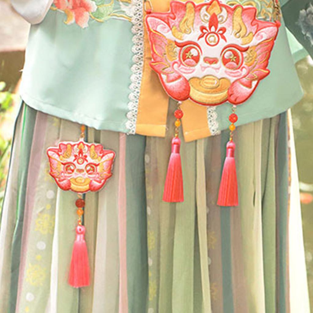 Empty Sachet Bag Chinese Dragon Year Cute Sachet with Tassel Embroidered Sachet Bag Jewelry Pouch Bag Hanfu Accessories