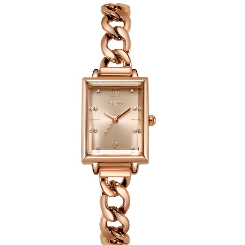 Orologio da donna rettangolare in lega al quarzo con funzione impermeabile per signore alla moda